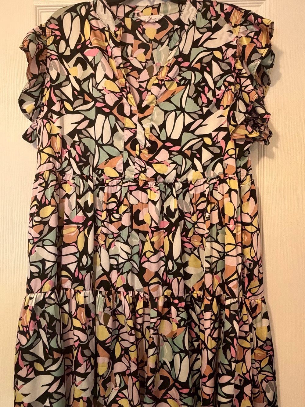 R2 Floral Tiered Dress with Pastel Accents